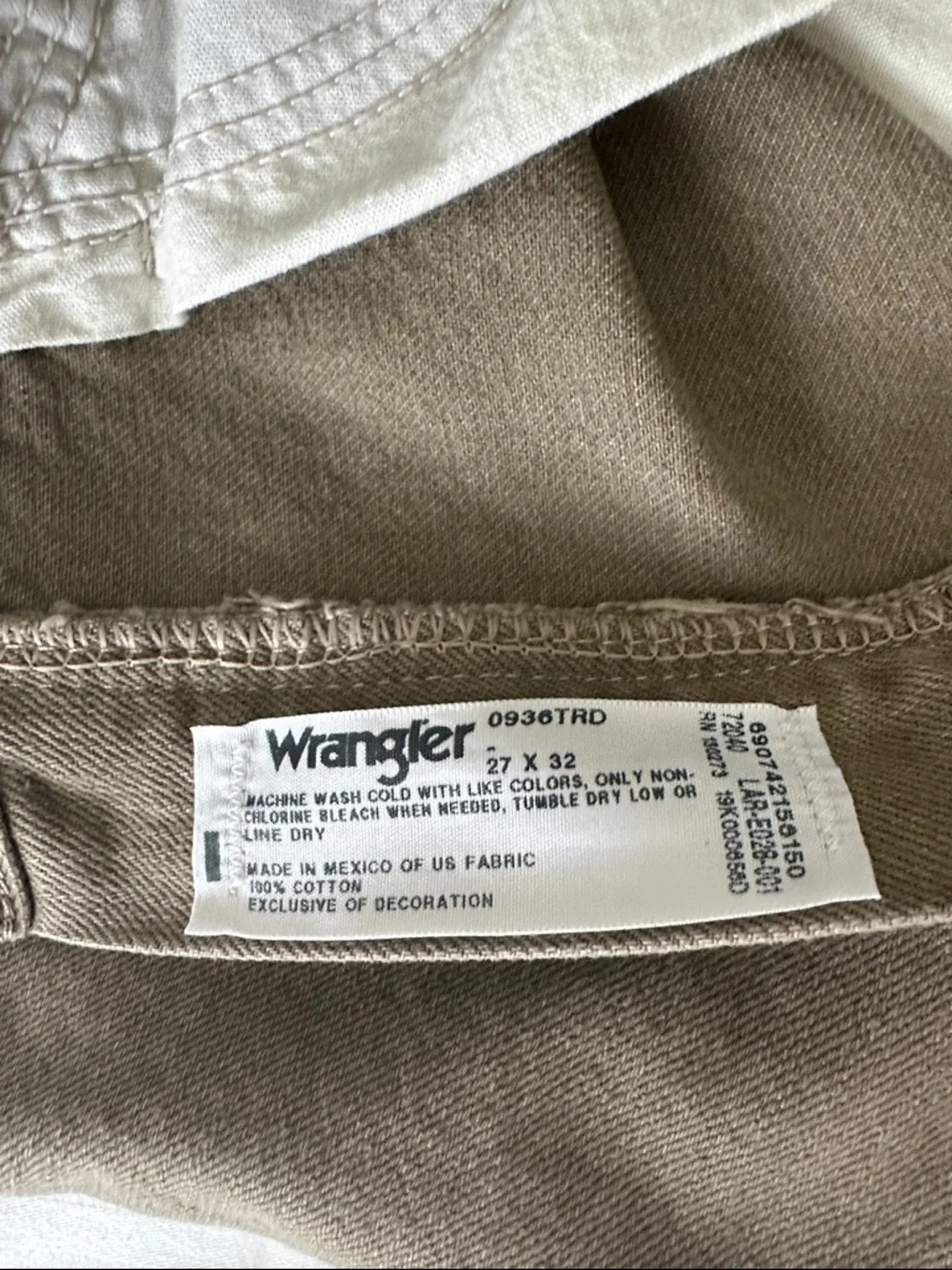 Vintage 90’s Wrangler #0936 Men’s Tan Cowboy Slim Jeans, 27 - Picture 4 of 5